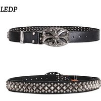 Designer Vintage Punk Belt Y2K Heavy Industry Luxury Style Summer 3.8cm Metal Studs Waist Belt for Men Women Jeans
