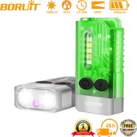 BORUiT V10 1000LM UV LED EDC Schlüsselanhänger Taschenlampe Typ-C wiederaufladbare 1000mAh Arbeitslicht Taschenlampe mit Magnet Summer Camping Laterne