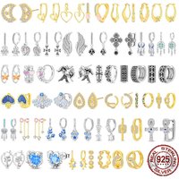100% 925 Sterling Silver Pendant Earrings Creative Crab New Popular everyday versatile Fit Original DIY Jewelry Make Women Gift