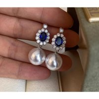 Gorgeous Huge AAAAA 10-11mm South Sea White Round Women's Pearl Earrings 925 Silver
