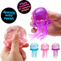 Trending Nee Doh Jellyfish & Cube Squish Toy, Soft Jelly Squeeze Stress Relief Fidget Toy, Sensory NeeDoh for Kids & Adults 1#@