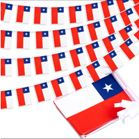 Chile Flag Polyester Chile Bunting String Flags14x21cm20pcs/set chile bunting flags Pennant String Banner Buntings Festival Par