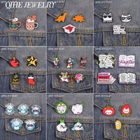 2-6Pcs/Set Cartoon Christmas Tree Santa Claus Enamel Pins Abstract Geometry Painting Green Dog Brooches Lapel Badge Jewelry Gift