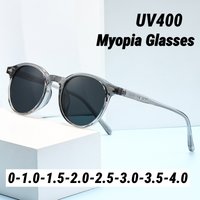 Small-Frame Round Myopia Sunglasses Retro Brand Designer Sun Glasses UV400 Shades Eyewear Men Goggles Diopter 0 To -4.0 image 4
