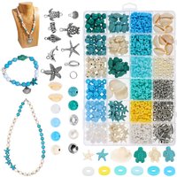 DIY Craft Bead Bracelet Set Handmade Jewelry Making Kit Starfish Shell Pendant Bracelets Summer Beach Party Jewelry Necklaces