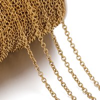 1m 0.6/0.8/1mm Stainless Steel Chain Golden/Steel Color Round Ring Link Chain for DIY Jewelry Bracelet Necklace Making Findings