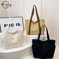 Large Capacity Canvas Tote Bags for Work Commuting Carrying Bag College Style Student Outfit Book Shoulder Bag Shopping Bag 2025