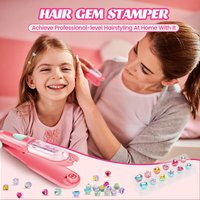 Hair Gem Stamper Kit Bling Jewels with Reusable Diamonds Hair Styling Tool for Girls Beauty Toy Dress Kid Glitter Headwear Gifts