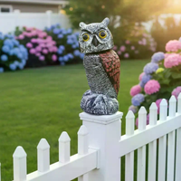 Fake Owl Statue Decor 1Pack With Wind Panel, Fake Owls Waterproof For Garden Plant Orchard, Plastic Owl Decor For Outside Indoor
