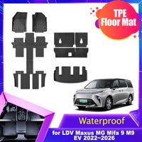 Tapis de sol de voiture pour LDV Maxus MG Mifa 9 M9 EV 2022~2026, doublure intérieure de coffre en TPE, protection de siège arrière, accessoires imperméables et antidérapants