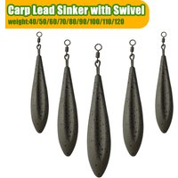 YOTO 3pcs Carp Fishing Sinkers 40g-120g Carp Fishing Lead Weight Corrosion-Resistant with Secure Attachment for Freshwater