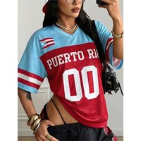 2026 New Arrival Puerto Rico Football Jersey Unisex Jersey Fashion Y2k V-neck Unisex Top Summer Mens Women Oversize Beach Tshirt