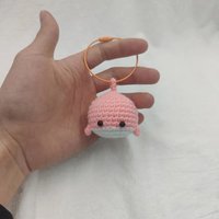 Cartoon Little Whale Keychain Hanging Handmade Crochet Pendant Car Bag Accessories DIY Woollen Making Small Toy Ornaments Gift