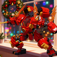 486pcs MOC Kai S Upgraded Elemental Fire Mech 5 Model Building Blocks Architecture Education Idea Toys Christmas Gift Brick