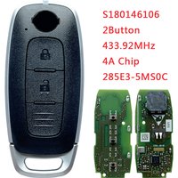 TXK027122 PN 285E3-5MS0C For Nissan Qashqai Juke Smart Remote Key 2 Button 433.92MHz 4A Chip TXPZ1 S180146106