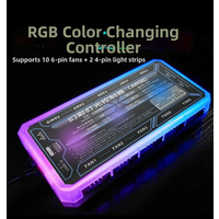 ARGB Fan Controller 6Pin Interface With Wireless Remote Matching Hub Includes Music Rhythm Patterns For PC Case
