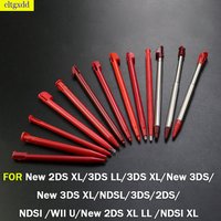 ClTGXDD FOR NDSL/DS/Lite/NDSi/NDS/Wii Metal Retractable Stylus Color Red Plastic Stylus For 2DS 3DS New 2DS LL XL New 3DS XL