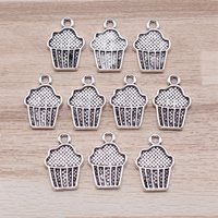 IFOCUS 10pcs/Lot Cupcake Charms For DIY Jewelry Making Zinc Alloy 15x10mm/0.59x0.39inch