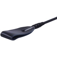 High Quality Black Faux Leather Horse Whip Hand Made Halter Braided Riding Racing Equipment