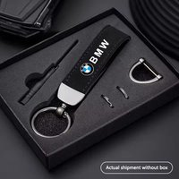 Simple Car Badge Keychain Ring Suede Leather Key Holder For BMW Performance F10 F30 E46 E90 E60 G30 F20 X5 E70 E39 E36 E87 X7 M4