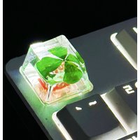 Personalized Resin DIY Key caps Translucent Four-leaf Clover Resin Cross Axis Mechanical Keyboard Keycap Universal Accessories