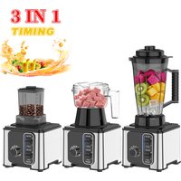 Mixeur sur socle haute performance 3-en-1 1000W, robot culinaire multifonctionnel, mixeur pour smoothies, extracteur de jus et broyeur de glace pour fruits, légumes, shakes, sauces et la cuisine