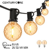 Amber G40 Garland 220V EU String Light E12 LED Light Bulb Waterproof Vintage Party Lights Camping Birthday New Year Decorations