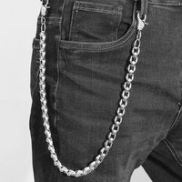 Punk Skull Pants Key Chains Heavy Waist Chain Men Cool Jeans Keychain Wallet Chain Gothic Biker Fashion Accessories