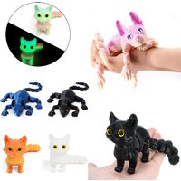 3D Printed Sphynx Cat Animal Realistic Hairless Cat Figurine Articulated Fidget Toy Cat Lover Collector Home Decoration Figurine