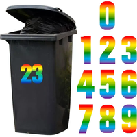 Bin Stickers Stripes Number Self Adhesive Waterproof Stickers 0-9 Decals Outdoor/Indoor For Trash Can Garage Mailboxes