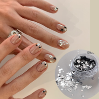 Mini Color Circle Nail Glitter Flashing Small Size Silver Polka Dots Heart STar Nail Accessory Decoration