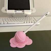 1pc Melting Lollipop Shaped Apple Pen Holder, Apple Pen Clip, Touch Pen Organizer, Creative Desktop Storage Rack