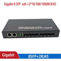 Convertisseur de média 8 sfp 2 rj45 commutateur à fibre optique gigabit pour caméra ip commutateur à Fiber optique UTP