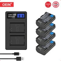 2650mAh LP E6 LPE6 LP-E6 E6N Battery + LED Dual Charger For Canon EOS 5DS R 5D Mark II 5D Mark III 6D 7D 70D 80D Camera