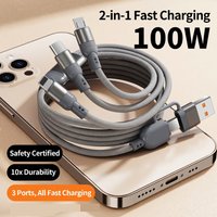 100W 5 in 1 USB Type C to Type C/Micro Fast Charge Data Cable For Apple Iphone 8-17 Serie Samsung Galaxy Xiaomi Huawei