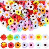 50/100Pcs Mini Daisy Künstliche Seide Blume Köpfe Für Home Room Decor Gefälschte Rose Pfingstrose DIY Kranz Mutter der Tag Hochzeit Dekoration