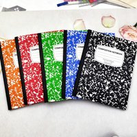 Colorful Marble Print Composition Notebook, Wide Rule Paper Journal,Essential School & Office Stationery for Students and Adults
