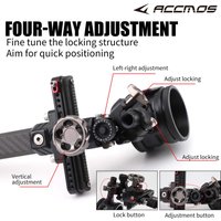 AV41/AV31 Compound Bow Sight 4X/6X/8X Carbon Single Pin Archery Bow Sight 3-Axis Micro-Adjust Shooting
