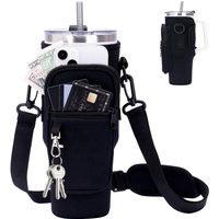 Portable Water Bottle Carrier Bag Phone Pocket For Stanley 40oz Tumbler Holder Pouch Adjustable Strap Bollus With Carabiner