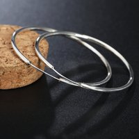 Hot Classic 5cm-6cm Big Circle 925 Silver Hoop Earrings For Women Fashion Wedding Birthday Gift Fine Jewelry