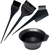 4-teiliges Haarfärbeset für Zuhause und Salon: Färbeschale, Färbepinsel, Kamm und Applikator für Haartönung und Styling