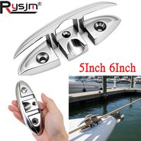 High Mirror Polished 316 Stainless Steel Marine Mooring Folding Cleat 5inch 6inch Boat Tie Down Cleat Folding Dock Cleats
