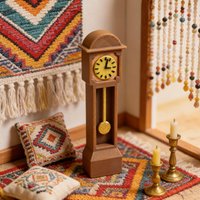 Doll House floor Clock Victorian Miniature 1:12 Scale Small Standing Clock Doll House Decor for Kids Teens Adults Home