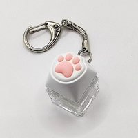 Keyboard Keychain Fidget Cat's Paw Keycap Fidget Clicker Key Chain Decompression Cute Cat's Paw Stress Relief Gifts
