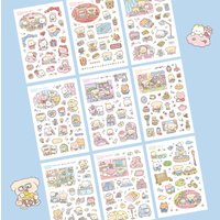 Cute Cartoon Animal Bear Stickers Handbook Diary Planner Notebook Scrapbook Stationery DIY Decorative Waterproof Stickers