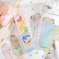 30pcs/box Kawaii pet box bookmark set cute hand drawn pattern hand account reading writing mark learning focus
