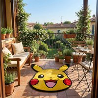 Pokémon Cute Pikachu Rug Anime Cartoon Shaped Floor Mat Soft Plush Non-Slip Carpet for Kids Room Bedroom Playroom Decor Kawaii