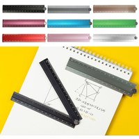 Simplified 30cm Folding Ruler Drawing Measuirng Tool Aluminum Alloy Stationery Ruler Multifunctional Metal Ruler Students