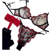 Stylish Embroidery Mesh Bra Suit, Breathable Ultra Thin, Big Breast Minimizing, Women Daily Summer Underwear, Plus Cup Options