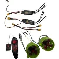 RC Jet Engine Kit Underwater Jet Boat 4-Blade CW CCW Thruster Engine/Brushless 40A ESC/Servo Tester/Radio Transmitter DS600